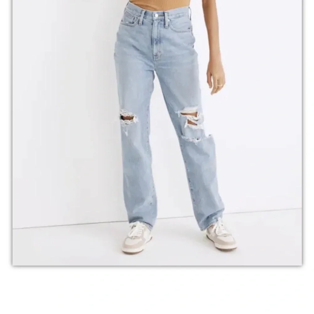 MADEWELL Baggy Straight Jeans in Earlhurst Wash: Ripped Edition nd550 - Picture 1 of 11
